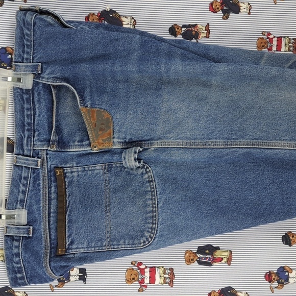 Y2K Riggs Workwear by Wrangler dura smiled Med wash loose fit tapered jeans42/32 - Picture 6 of 9